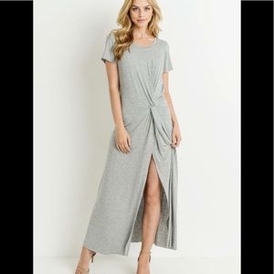 Gray maxi high slit dress woman size